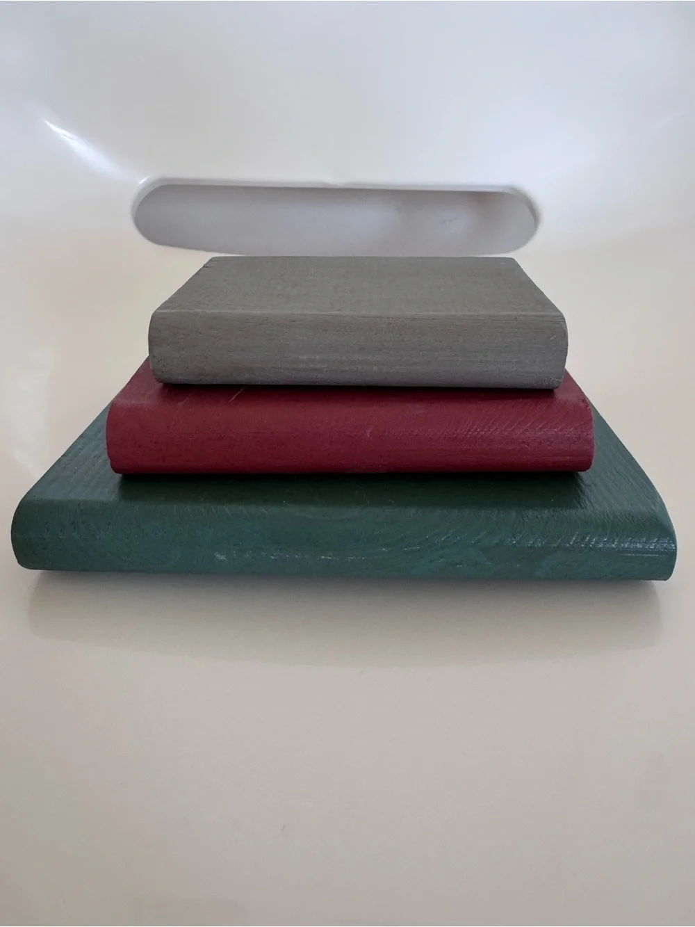 Set of 3 Small Wood Faux Books Dark Academia Cottagecore Library Shelf Decor